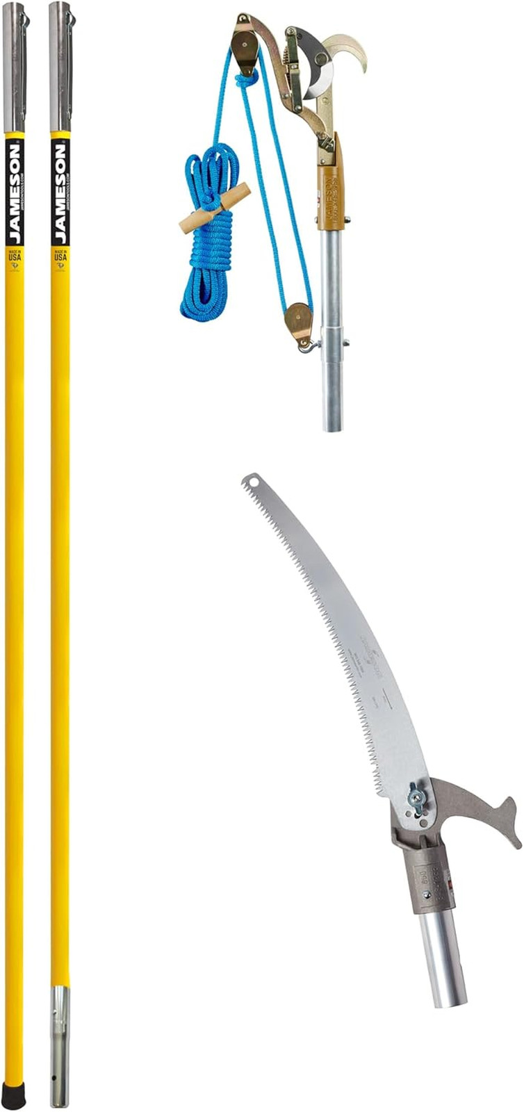 FG-6PKG-7 Fg-Series Manual Pole Saw and Tree Pruner with Two 6-Foot Fiberglass P