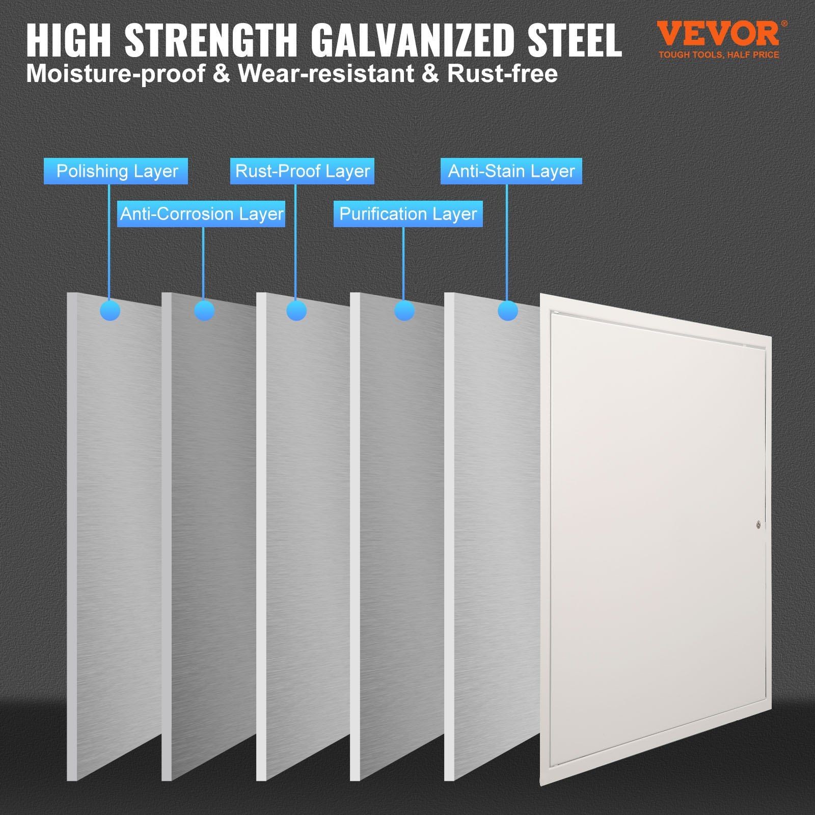 VEVOR Access Panel for Drywall & Ceiling, 16 x 16 Inch Plumbing Access Panels, R