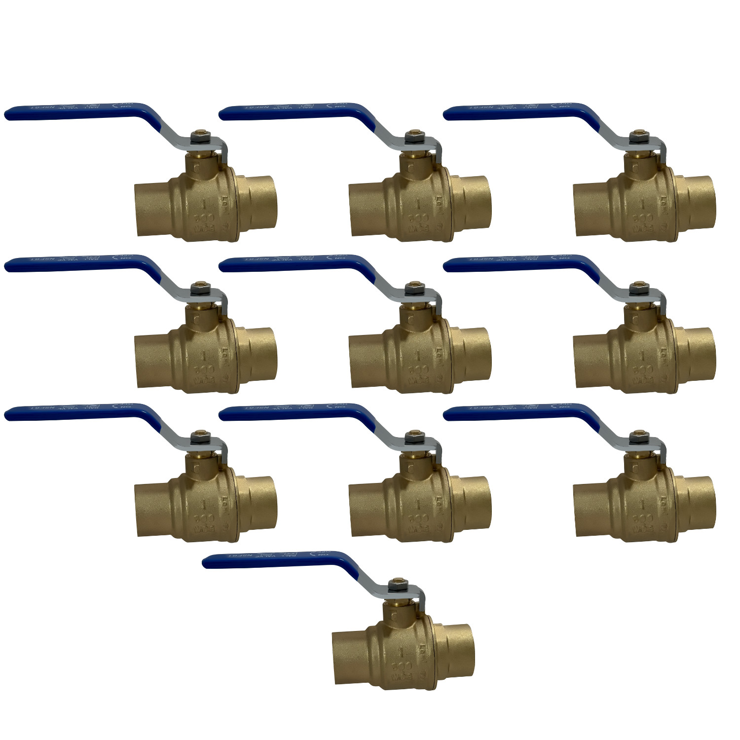 10 Pack XFITTING 1" Sweat Ball Valve , 600 PSI - Water , Oil , Gas ( Lead Free)