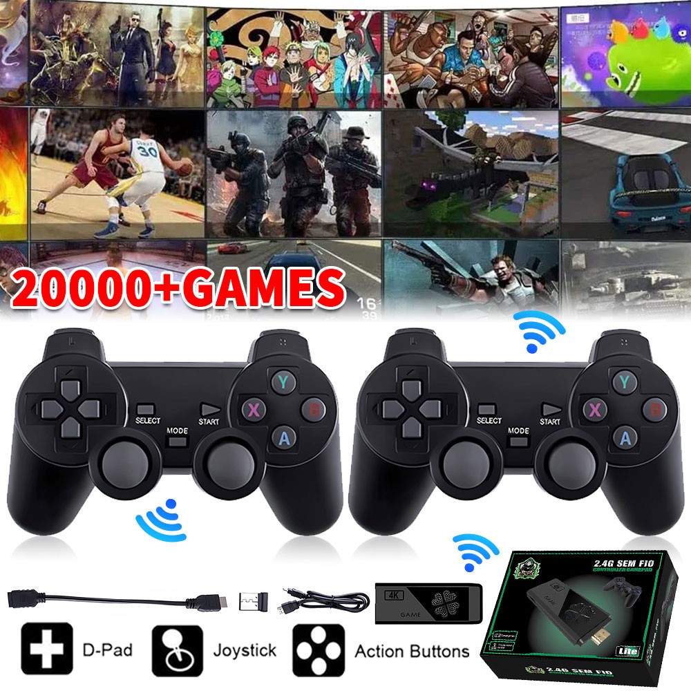 X2 Game Stick Retro Game Console 4K HD Wireless Controller 64G 20000 Games AAM
