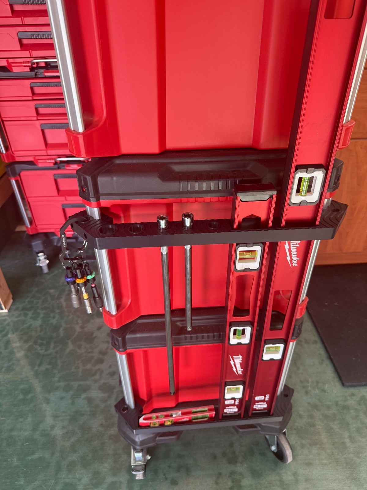 Milwaukee Packout Level & Pry Bar Rail Bracket Set – Tool Organizer Accessories