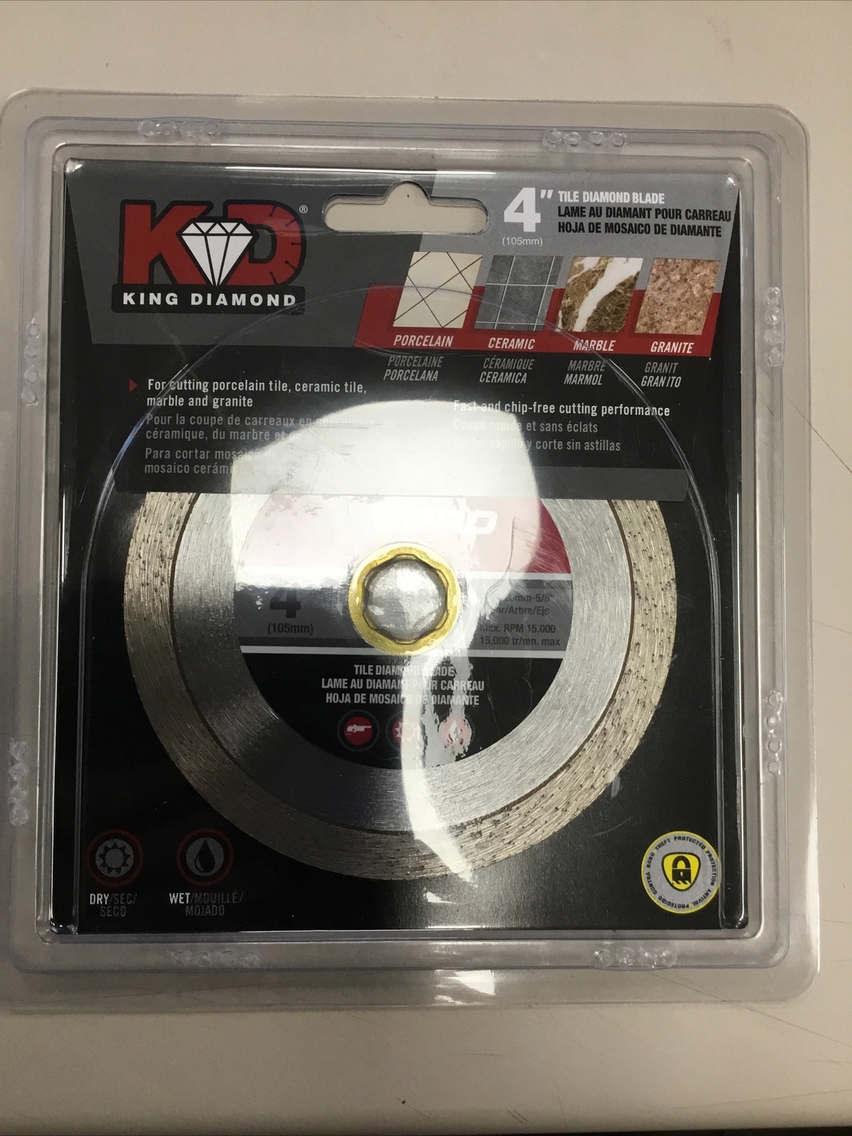 King Diamond 4” Tile Diamond Blade Dry/Wet CTD40S8