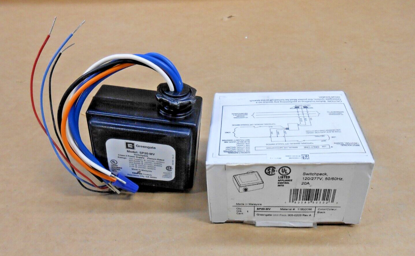 1 NEW EATON GREENGATE SP20-MV SWITCHPACK 120/277V 20A BLACK (4 AVAIL)