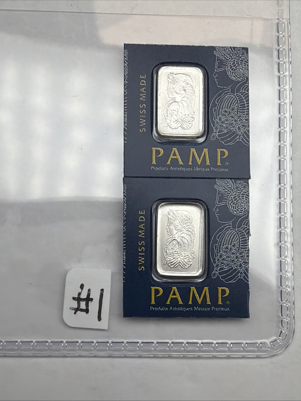 Lot Of 2-1gram Platinum Bar - PAMP Suisse Lady Fortuna In Assay #C031502/C031507