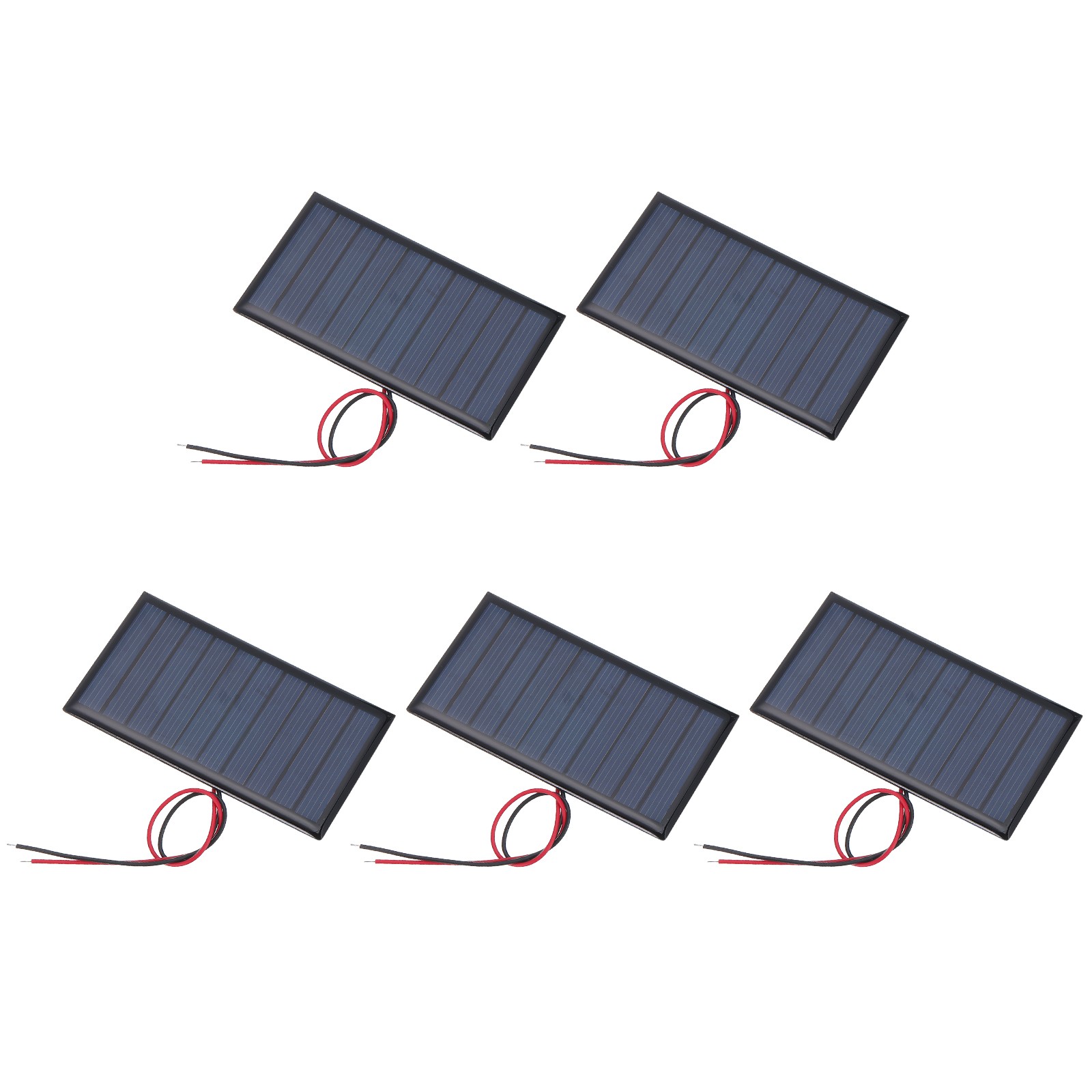 5 Pcs 5V 0.45W 90mA Mini Solar Panels with 2 Cable, 80mm x 45mm
