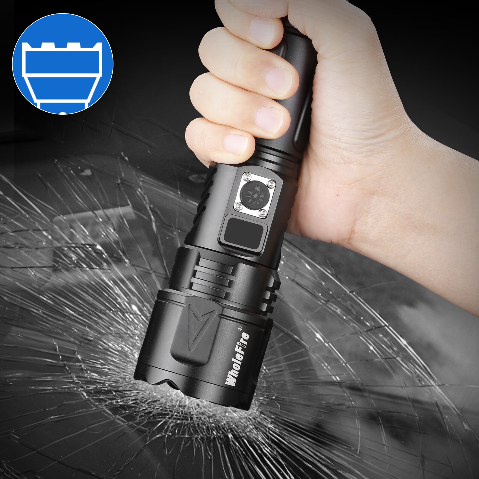 Super Bright 9000000 Lm LED Tactical Flashlight Rechargeable Powerful Work Light