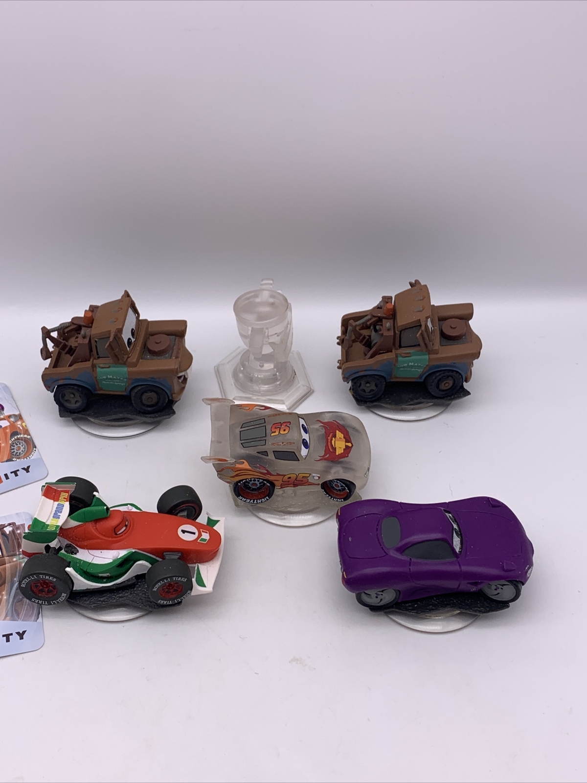 Disney Infinity Cars Movie Figures Lightning McQueen Holly Cup Trophy Mater Lot