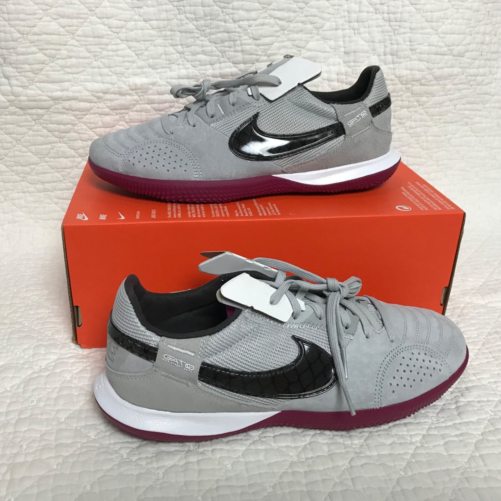 Nike Streetgato Indoor Soccer Shoes Mens SZ 8.5  Gray Fog DC8466-021 NWOB