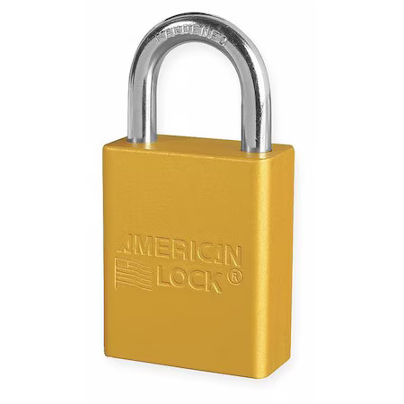 American Lock A1105ylw Anodized Aluminum Safety Padlock, Keyed Different, 1-1/2
