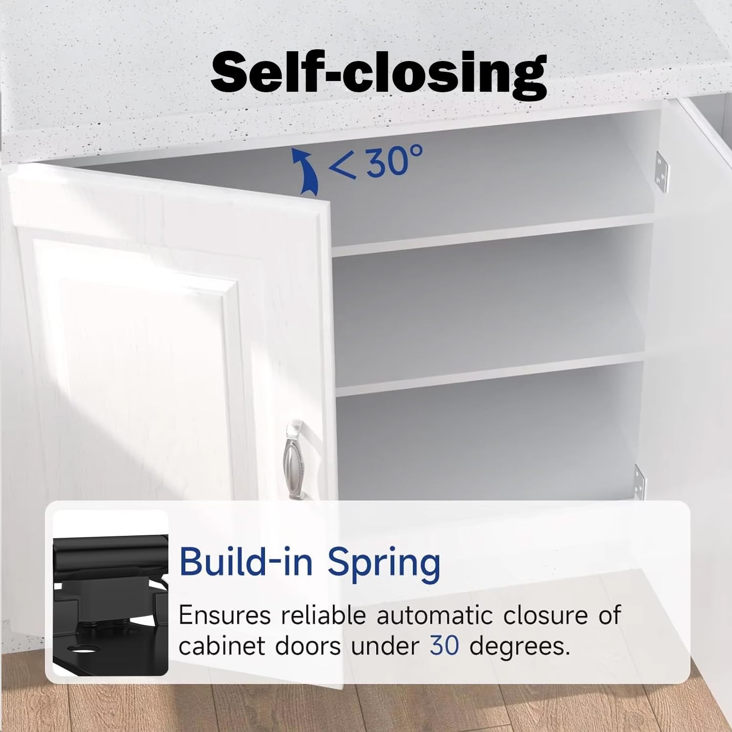 12-Pack 1/2 Overlay Cabinet Hinges, Matte Black, Self-Closing, Cushion
