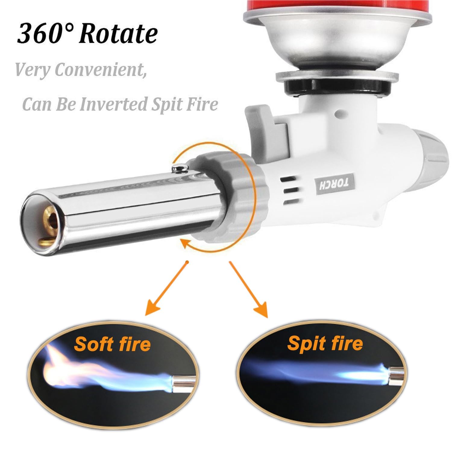 Butane Torch for Cooking, BBQ, Baking, DIY Soldering - Adjustable Flame