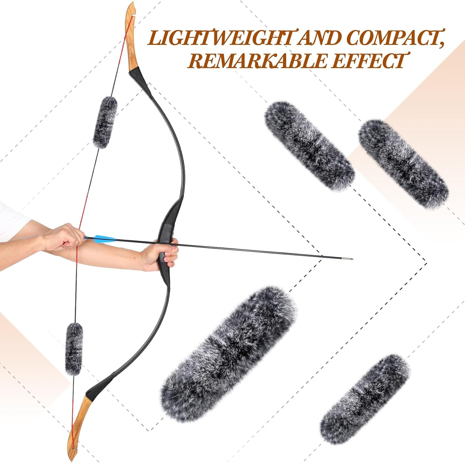 8 Pcs Otter Hide Bow String Silencer, Dampener Compound Bow String Accessories,
