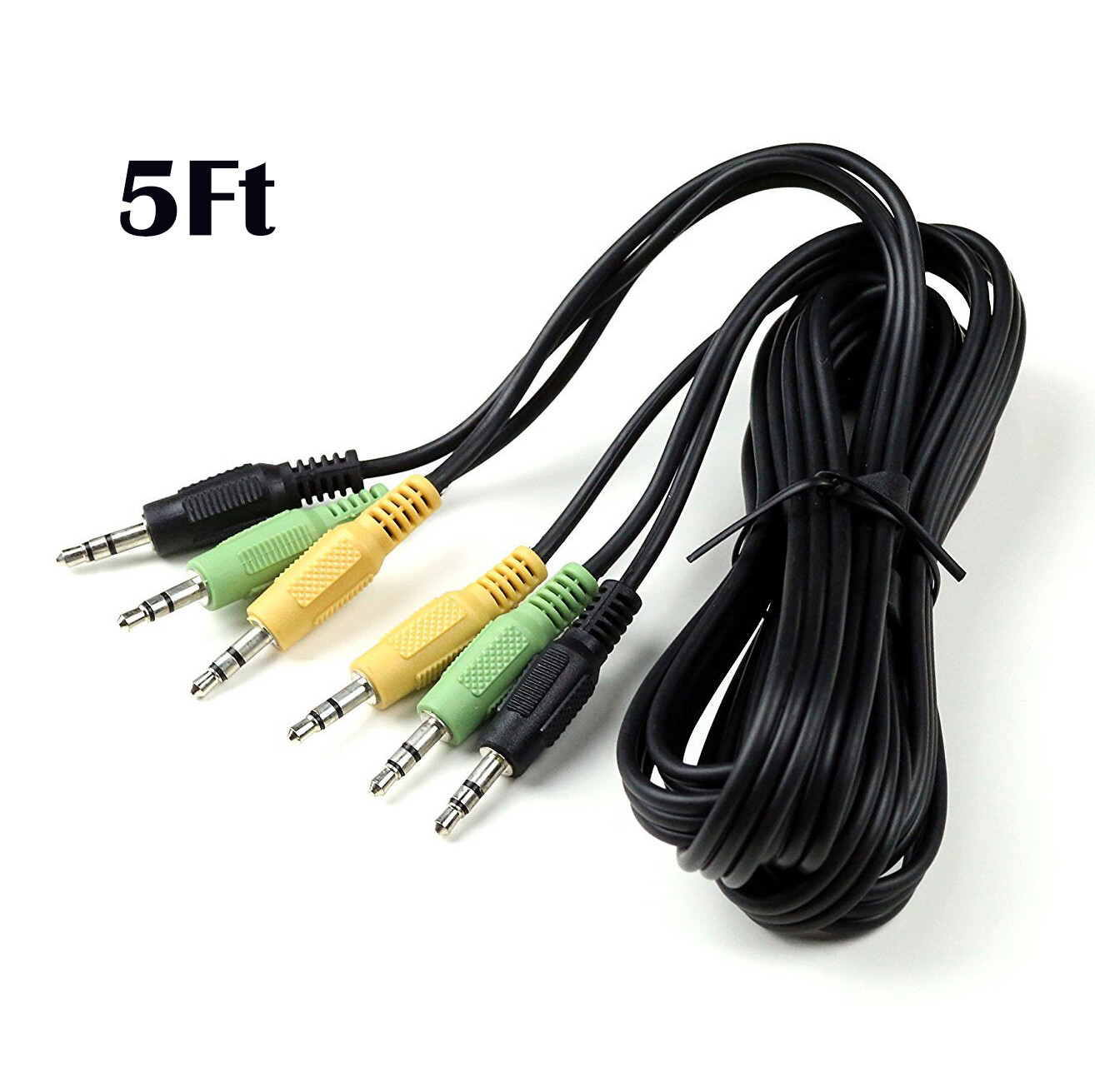Replacement 3.5mm TRS Audio Cable for 5.1 Channel Logitech Computer Speakers 5FT