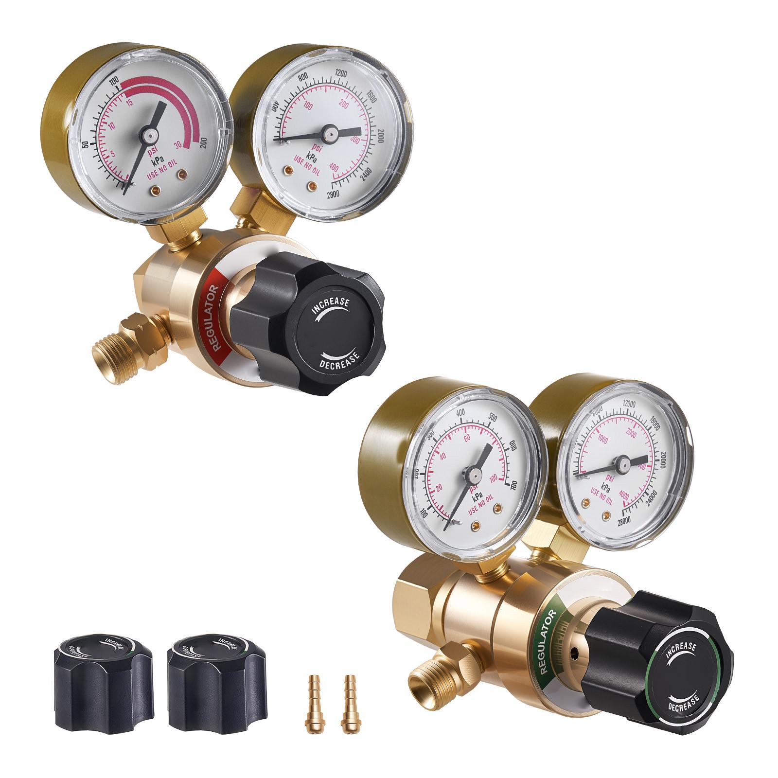 Uimoso Oxygen Acetylene Regulator Set for Welding Gas with CGA-540/CGA-200Gauges