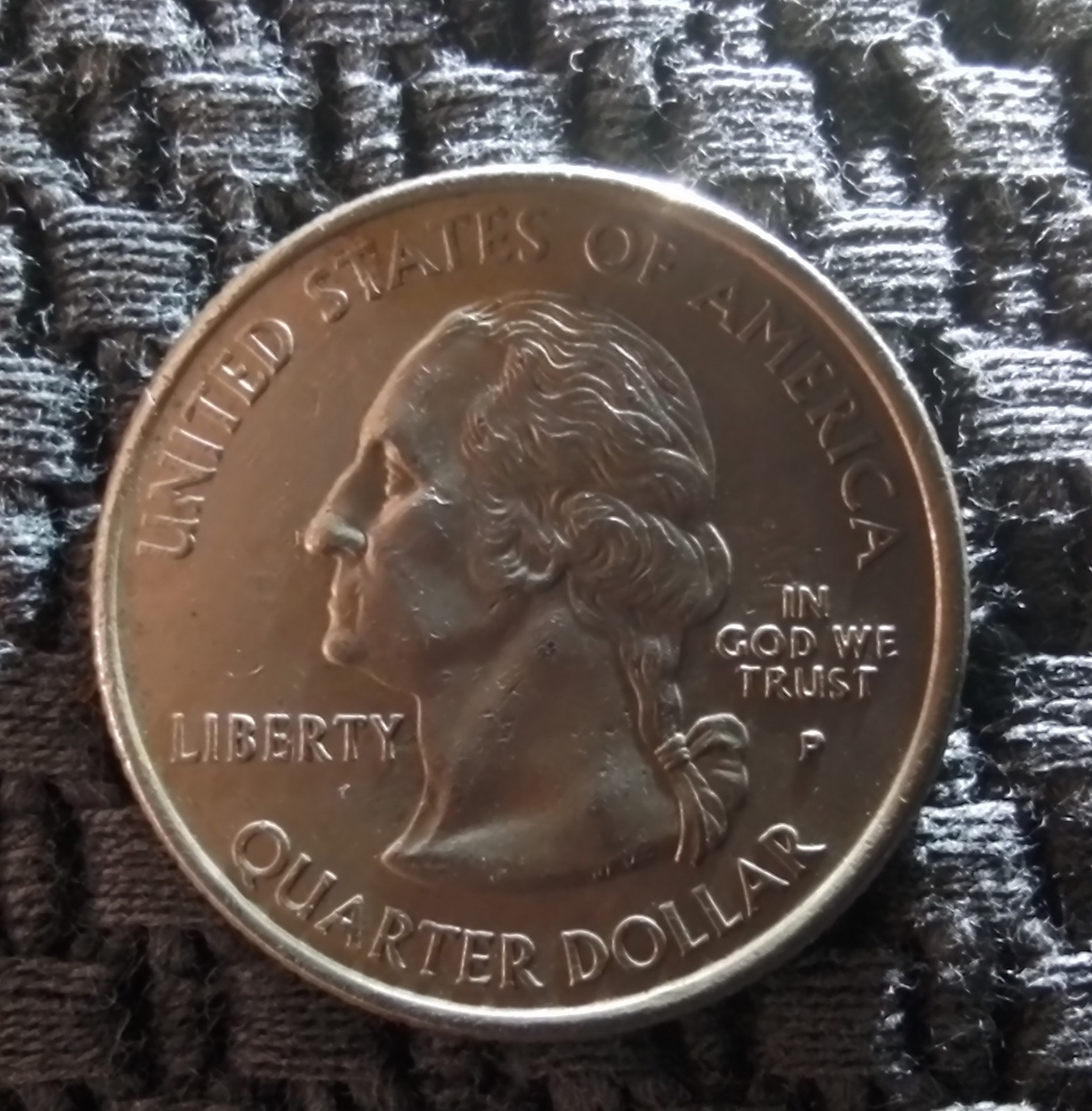 2004 US Quarter Texas P Mint Mark Grey "Dull" Toning Poorly Bonded Clad Layer