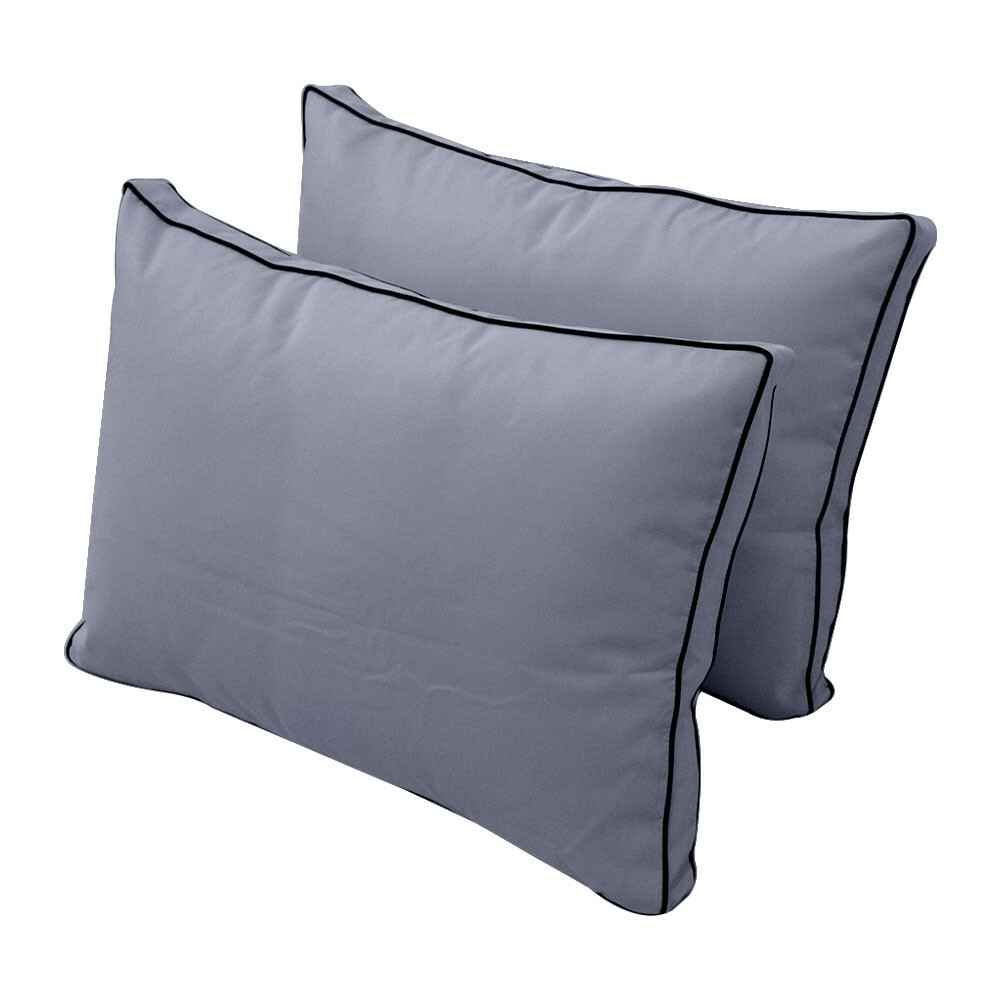 |SLIPCOVER ONLY| S1 Outdoor Bolster Back Pillow Covers Contrast Trim Crib AD001