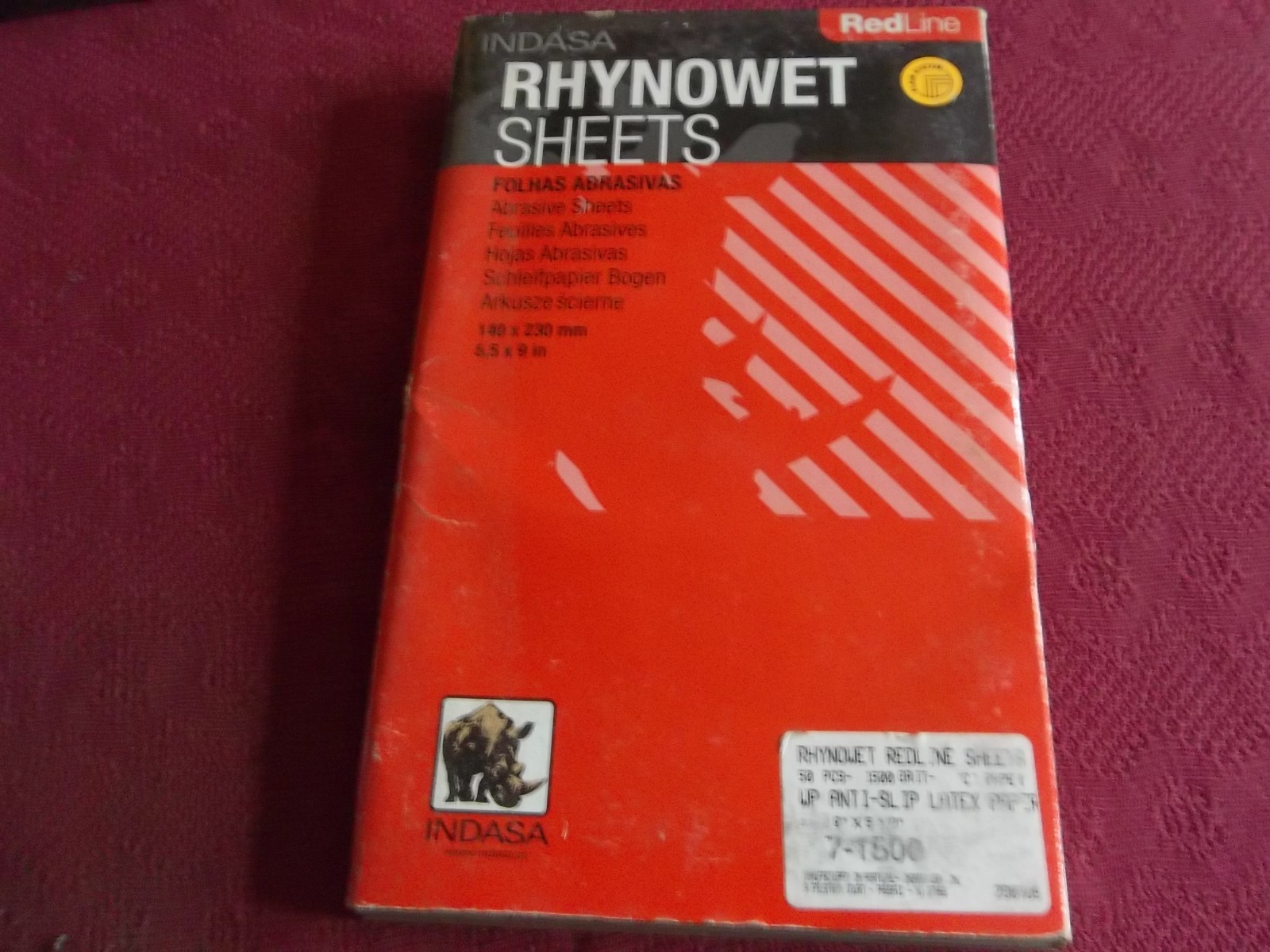 Rhynowet Redline 7-1500 abrasive  half sheets 1500 grit  50 pieces FREE SHIP!
