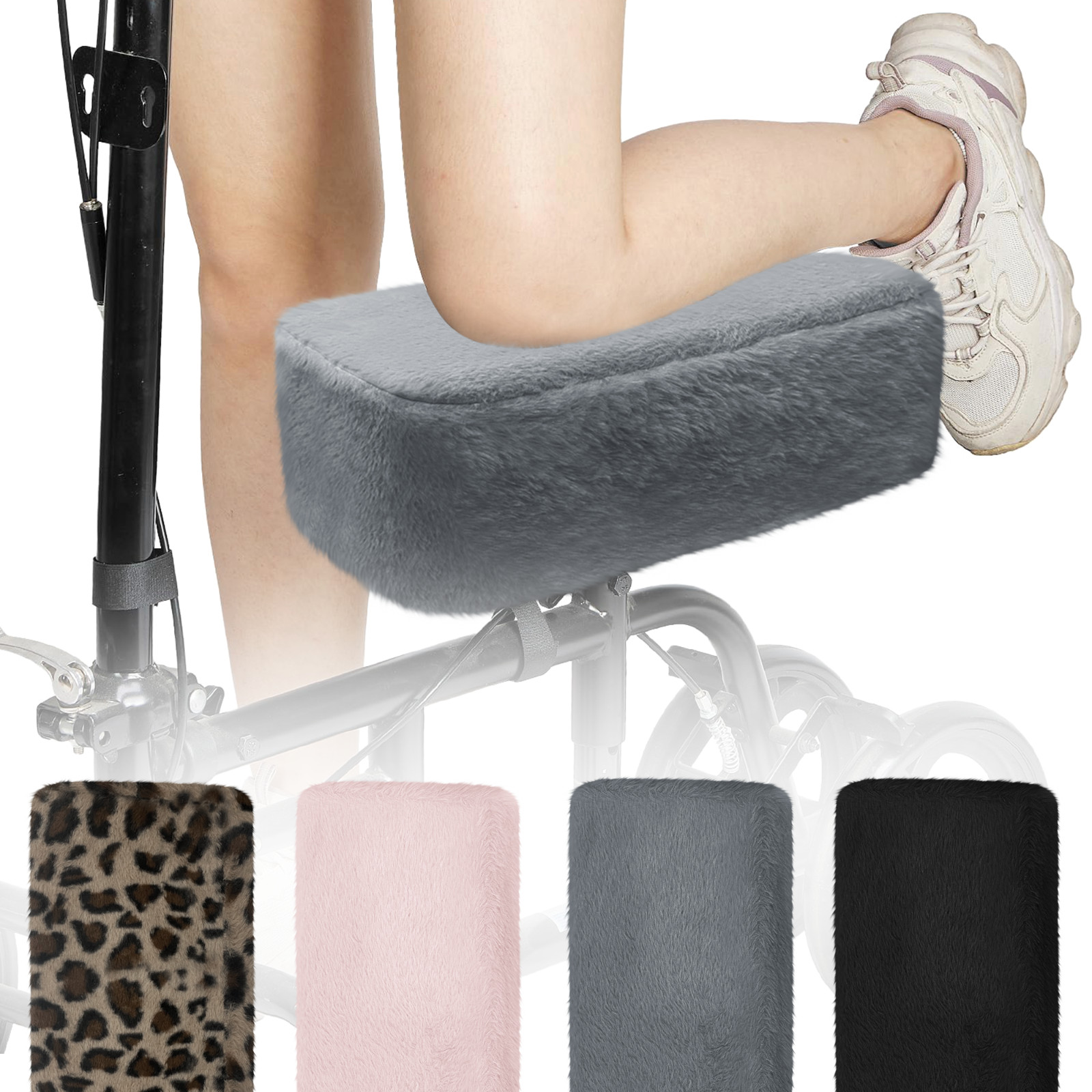 RCL Knee Scooter Pad Cover Fluffy Plush Memory Foam Pad Walker Accessor
