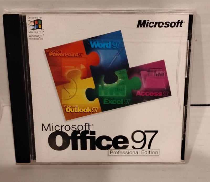 Microsoft Office 97 Professional Edition COMPLETE w/ Product Key CD