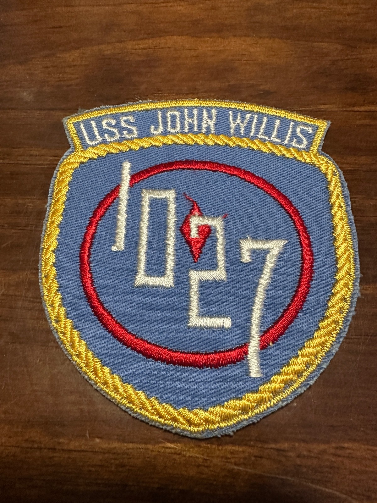 Vintage US Navy USS John Willis DE-1027 Destroyer Escort Ship Patch