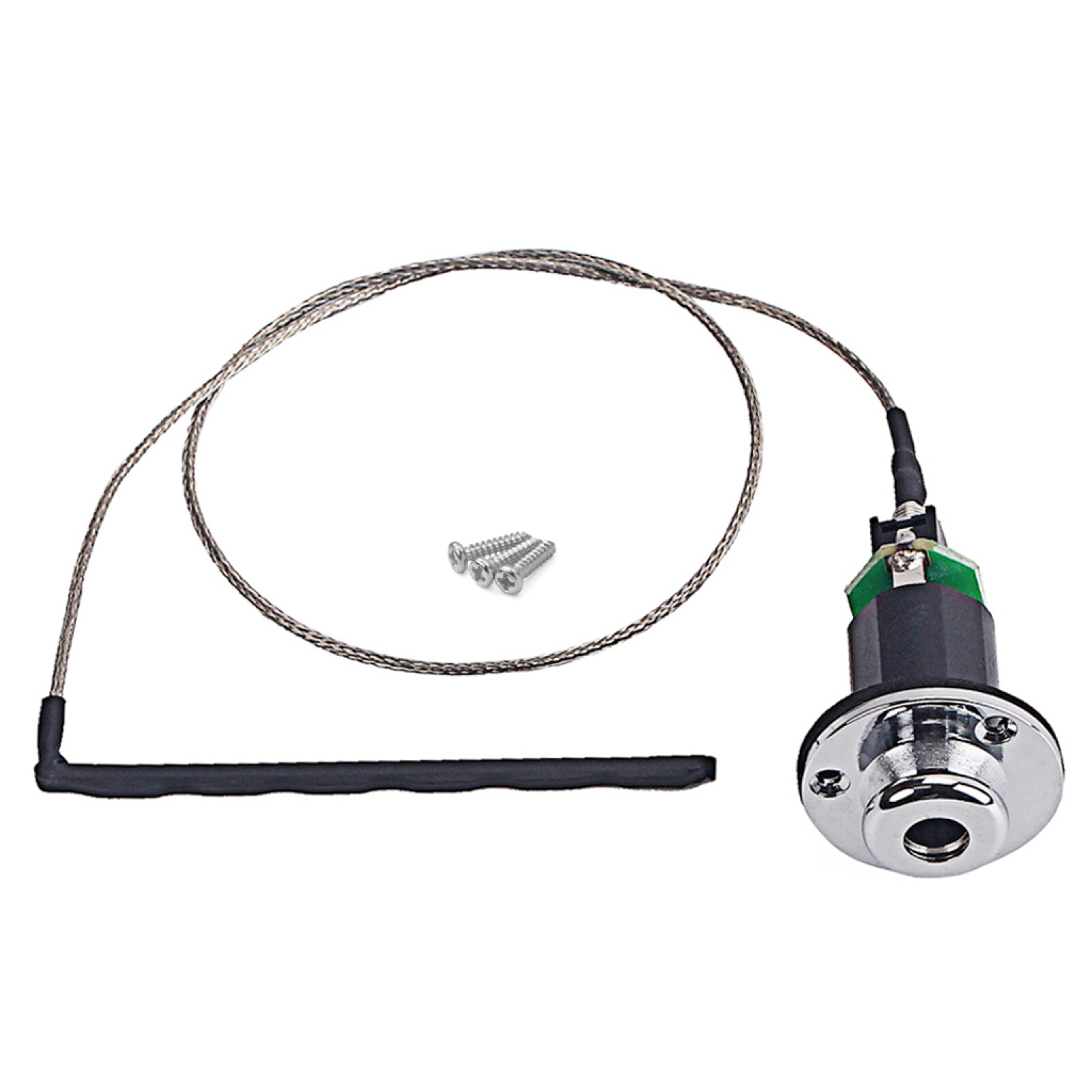 Chrome Guitar Piezo Pickup Under Saddle Output End Pin Jack For Acoustic Guitar