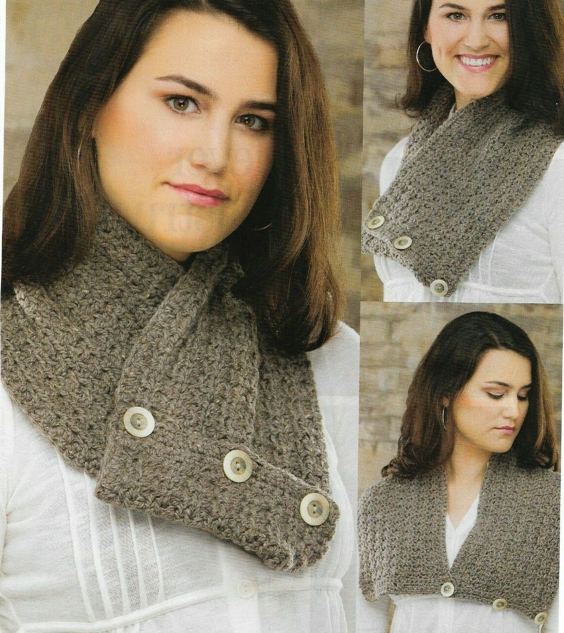 BRIARCLIFF COWL SCARF WOMEN'S CROCHET PATTERN INSTRUCTIONS