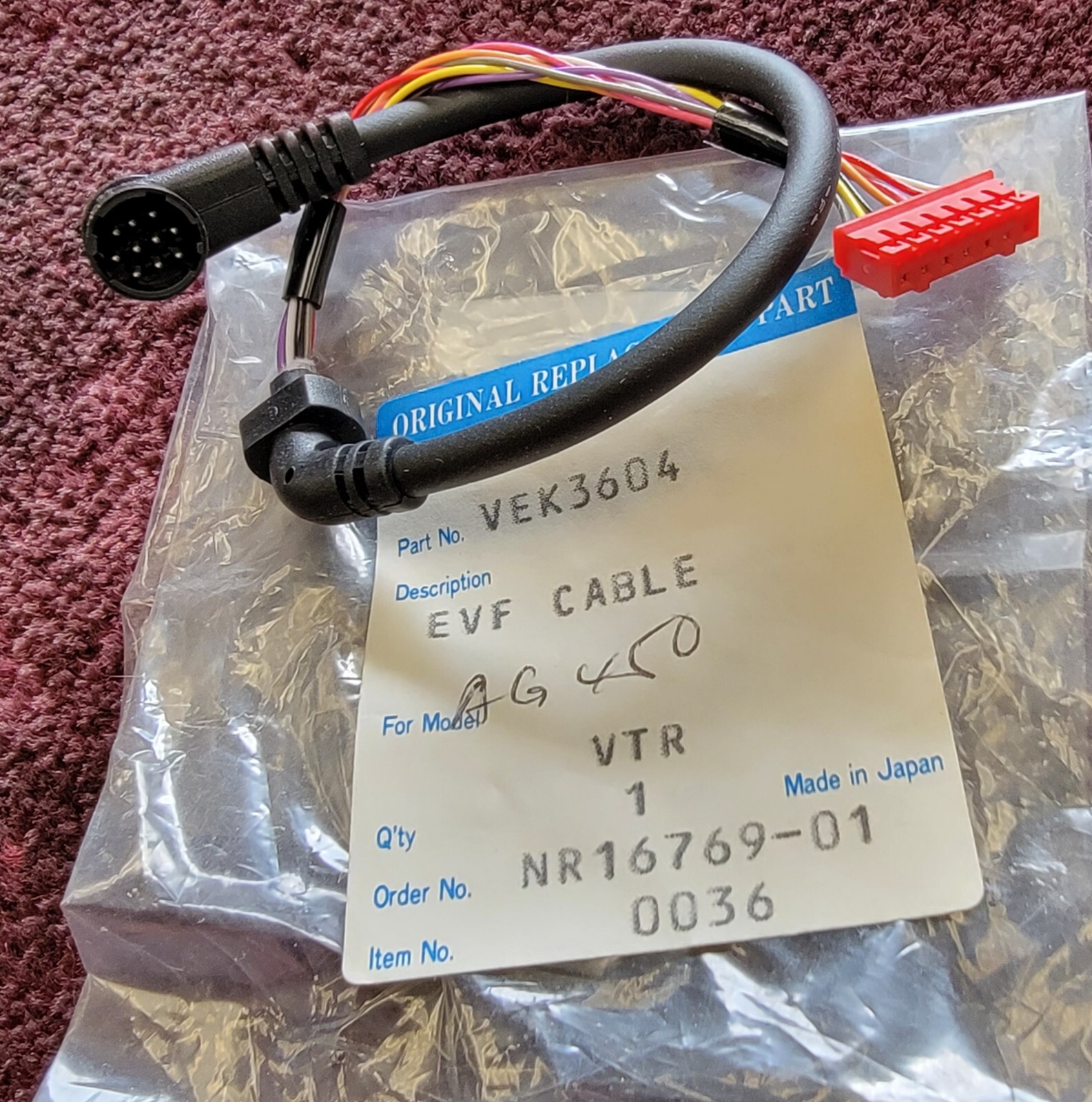 Panasonic VEK3604 EVF Cable Assembly * BRAND NEW IN PACKAGE *