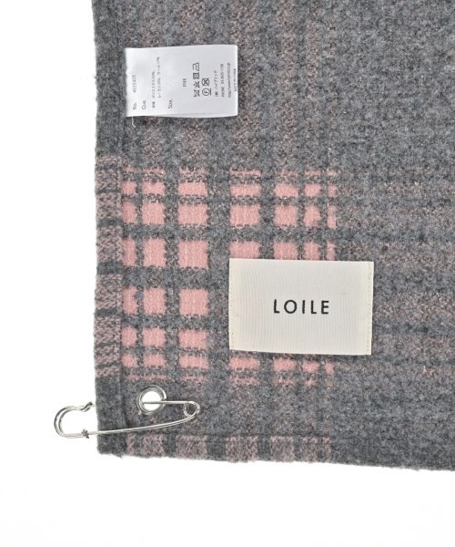 LOILE Scarves PinkxGray(Check Pattern) F 2200666912541