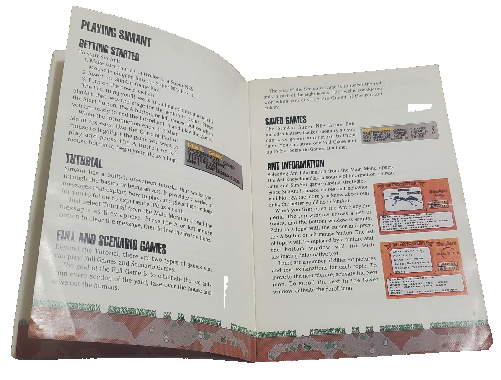 Sim Ant Super Nintendo SNES Instruction Manual ONLY Authentic OEM Booklet Maxis