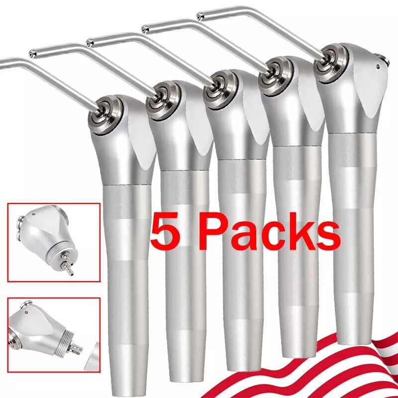 Dental 3 Way Air Water Spray Triple Syringe Handpiece w/ 2 Nozzles Tips 1-5Pcs