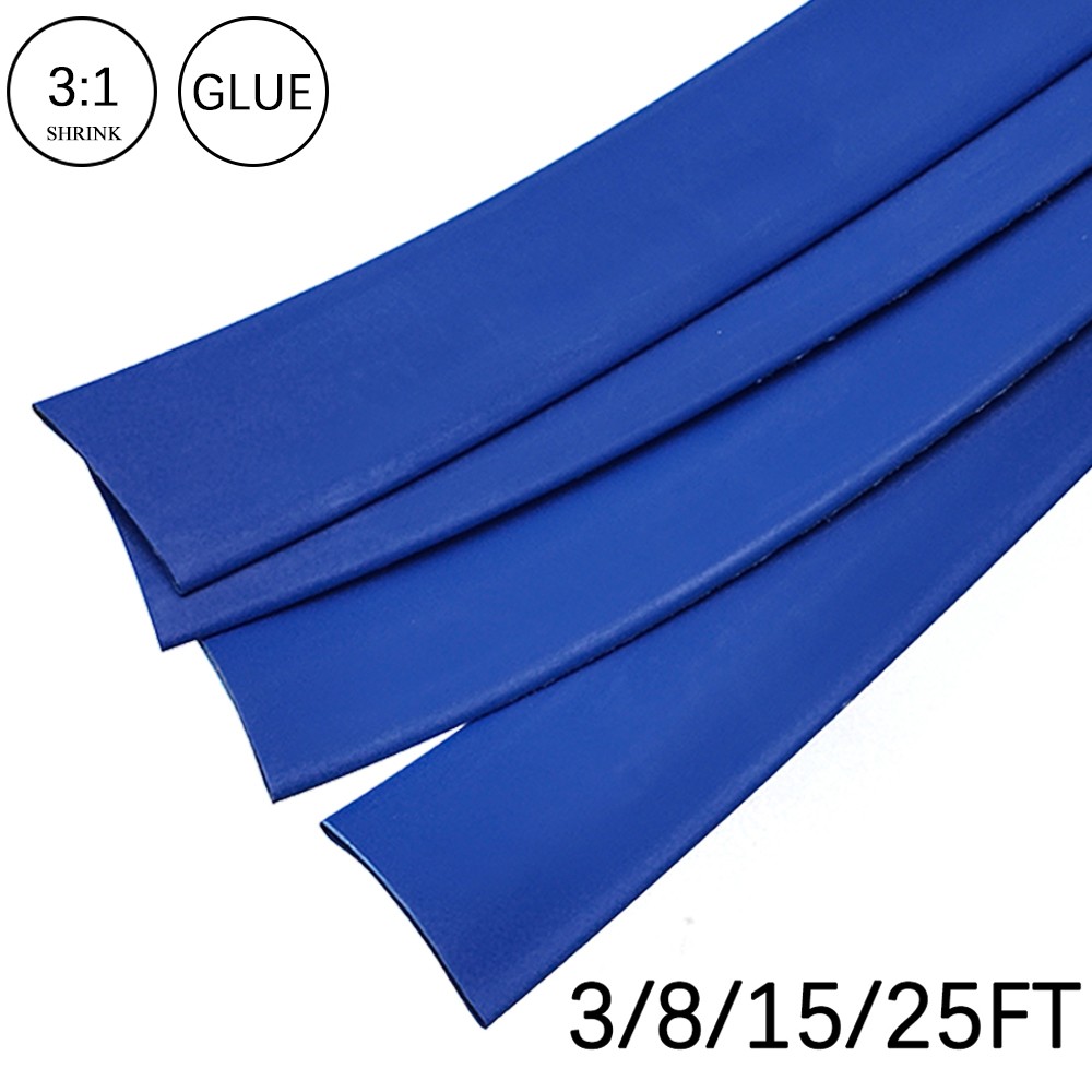 3:1 Heat Shrink Tubing Blue Dual Wall Waterproof Glue Wires Wrap (LARGE SIZES)