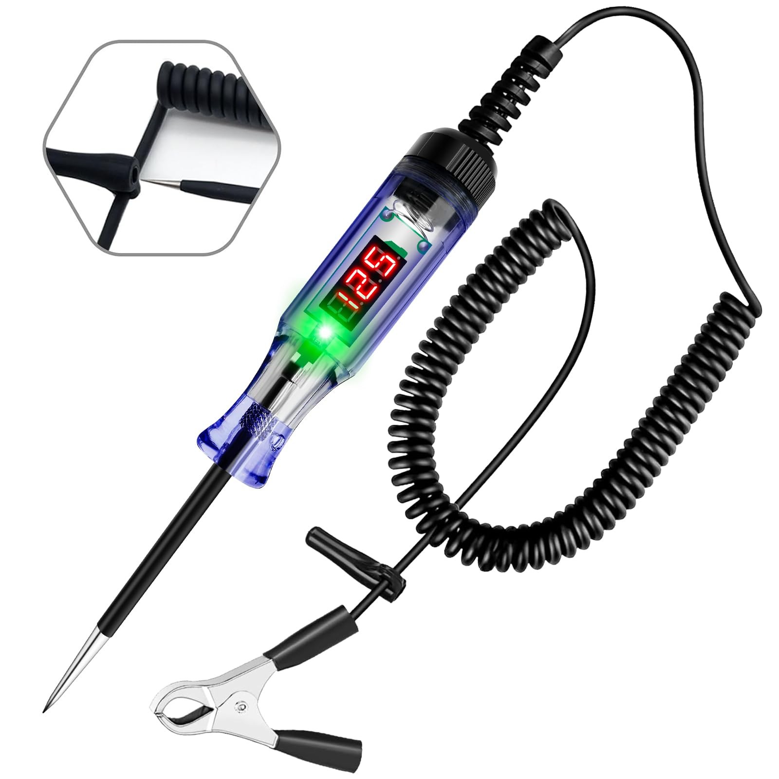 ATOBLIN Test Light Automotive 3-120V DC LED Digital Circuit Compact, Green
