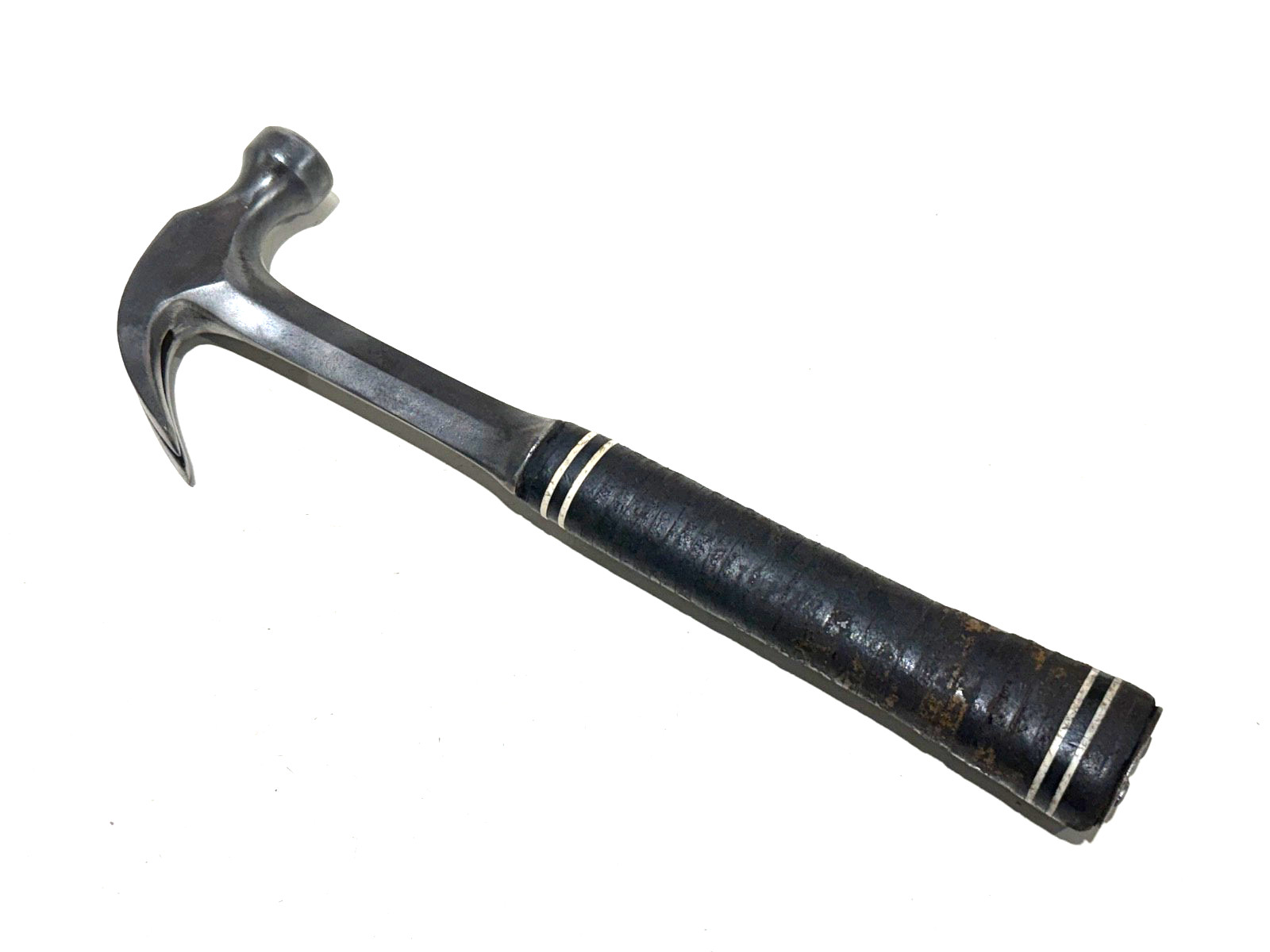 VINTAGE ESTWING TOOLS 16-oz. CURVED CLAW HAMMER, STACKED LEATHER GRIP, USA