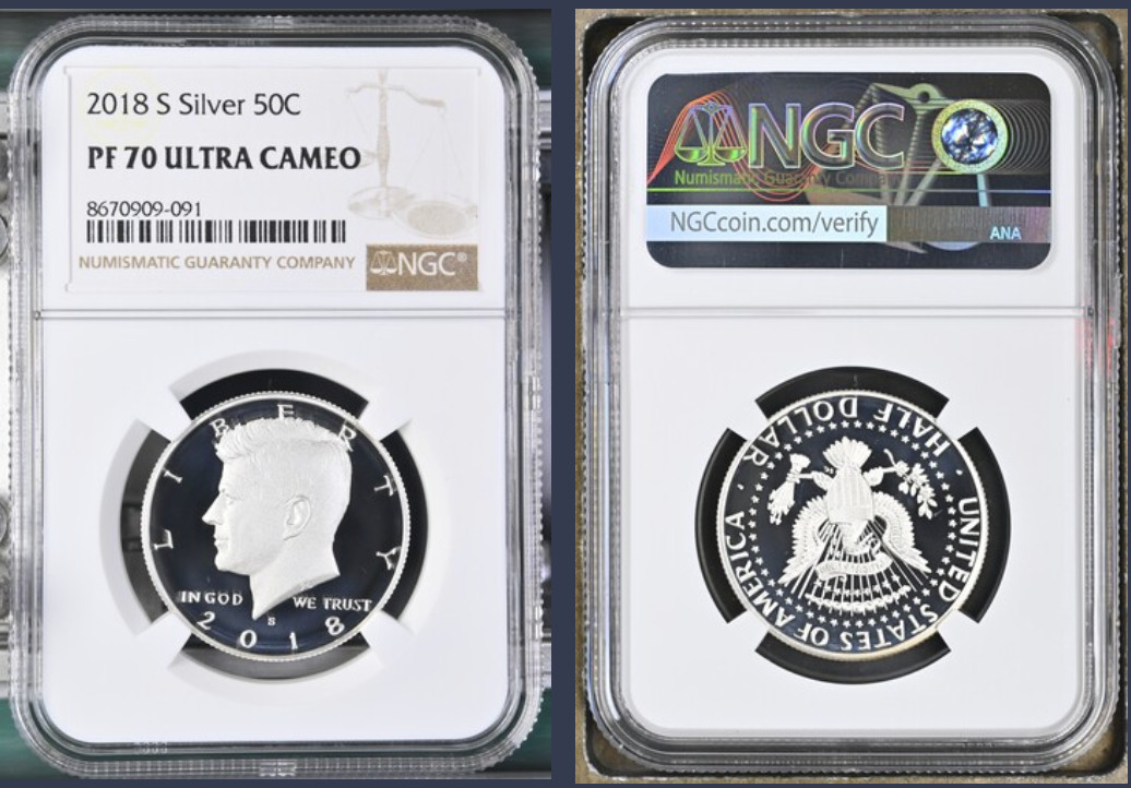 2018-S Silver NGC PF70 Ultra Cameo 50C Kennedy