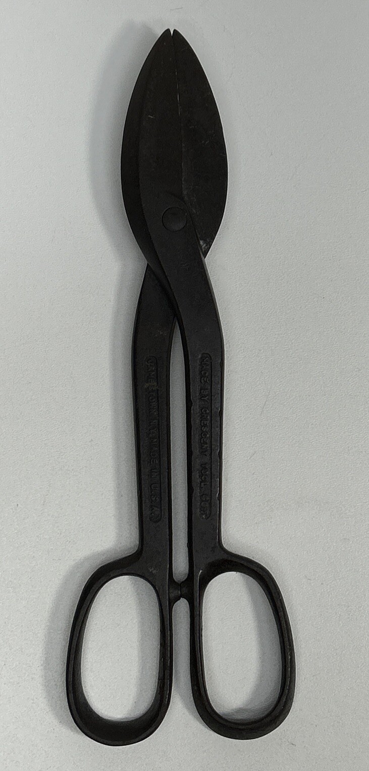 Vintage Crescent Tool Co Jamestown NY No. S412 Sheet Metal Tin Snips Shears USA