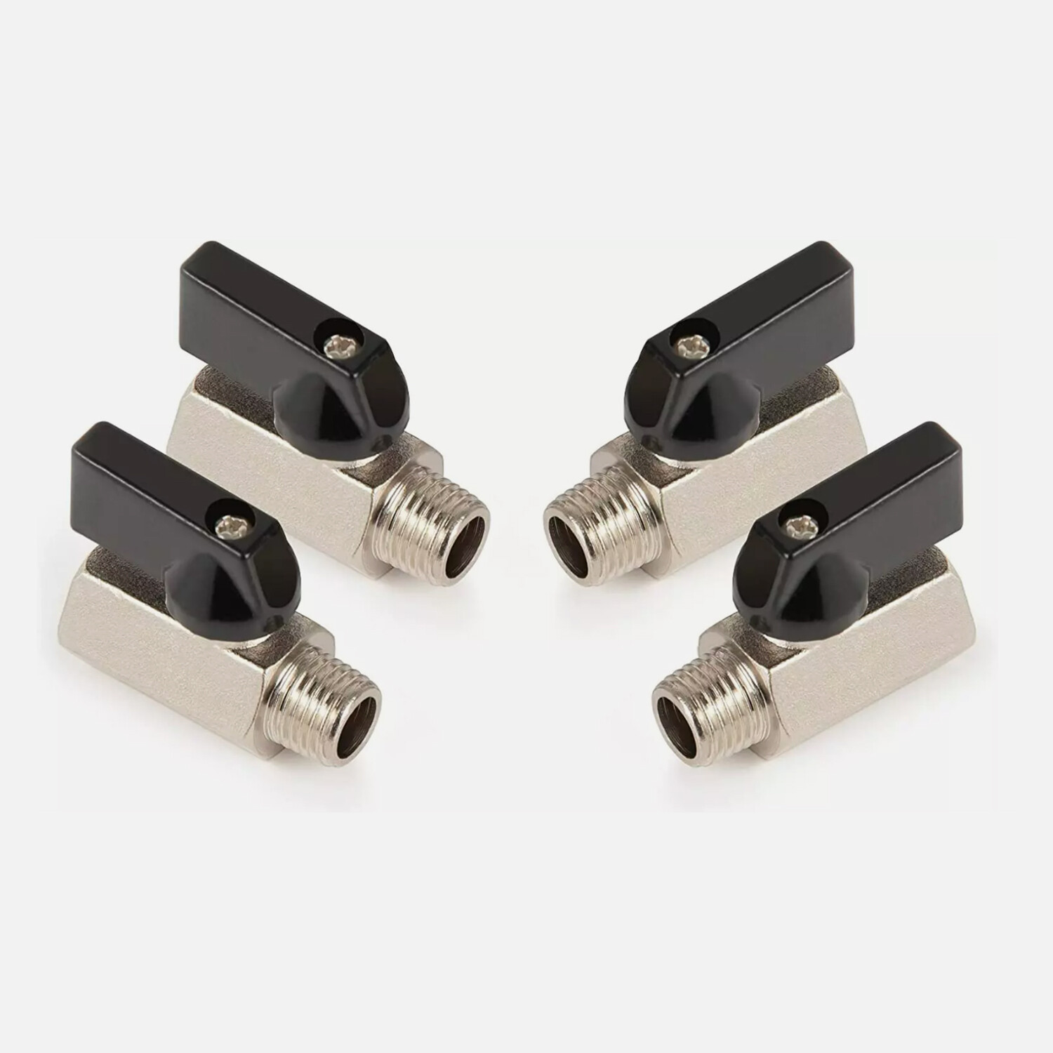 4PCS Brass Mini Ball Valve, Shut off Switch Ball Valve 3/8" NPT Male X 3/8" NPT