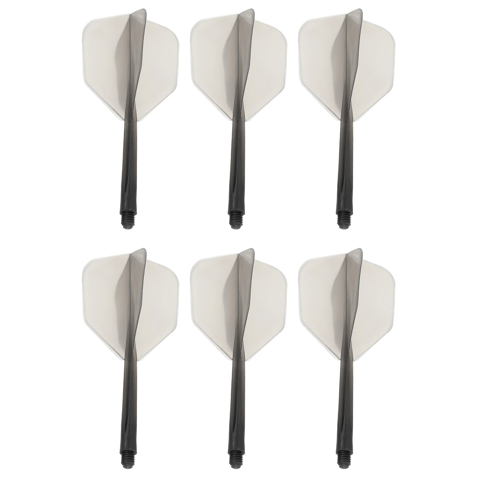 6Pcs 4BA Integrated Dart Shaft Flights Durable Dart Flight Set, Grey