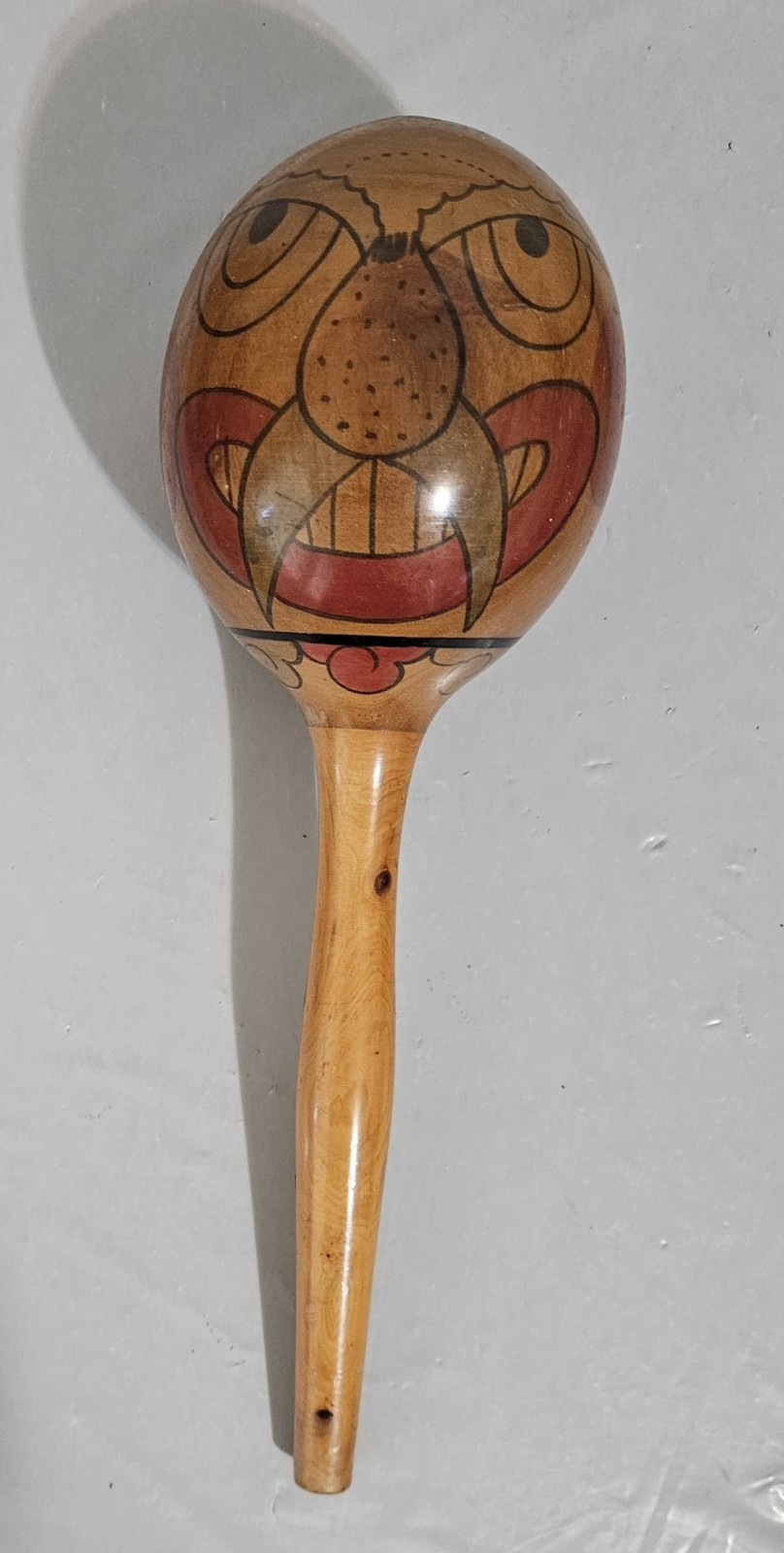 (1) Vintage Wood Maracas Shaker Brown
