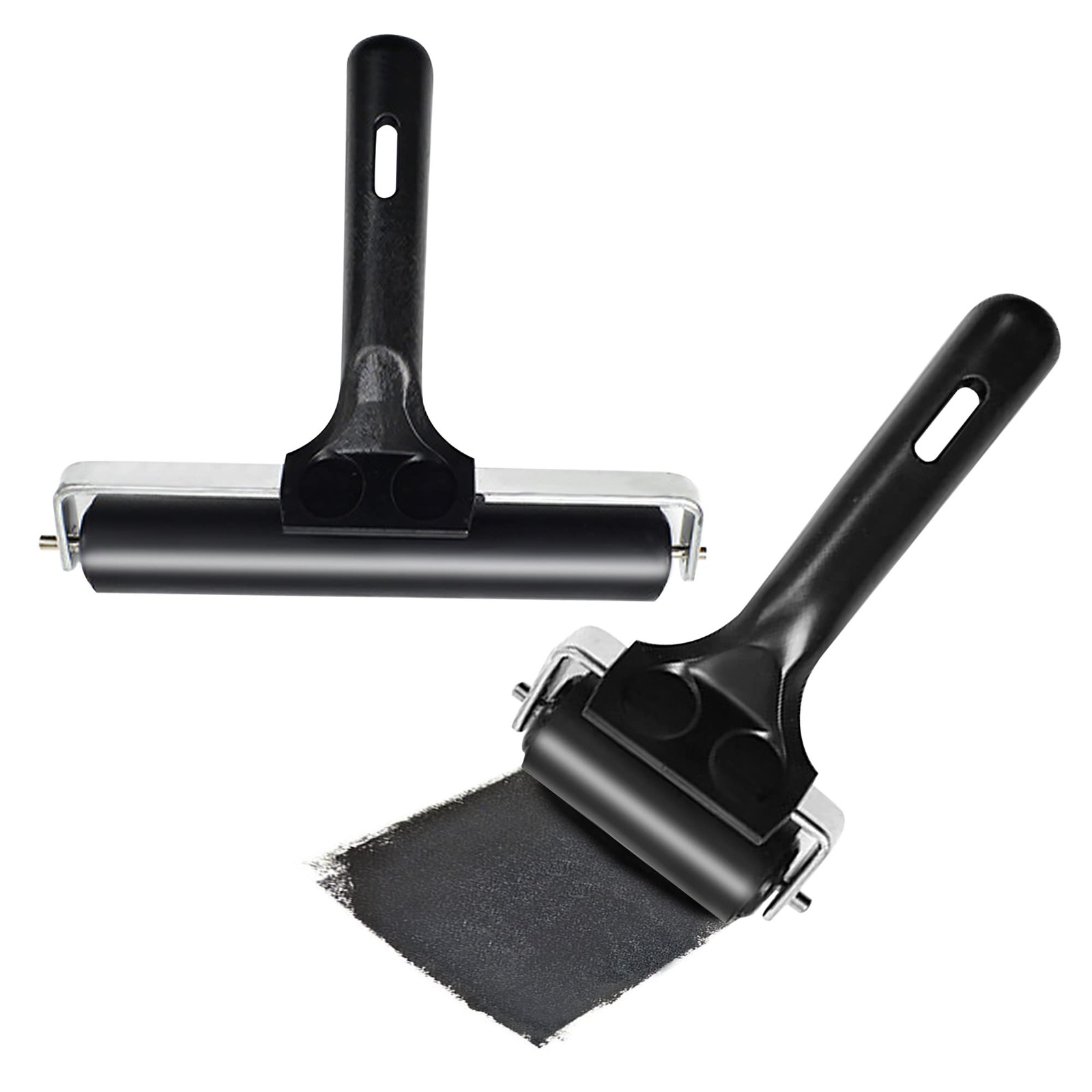 2 Pcs Hard Rubber Brayer Rollers for Printmaking Ink Printing Stamping