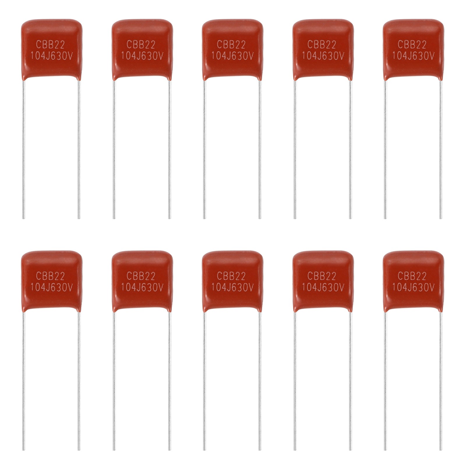 25pcs CBB22 Capacitor 630V 104J 0.1UF Metallized Polypropylene Film Capacitors