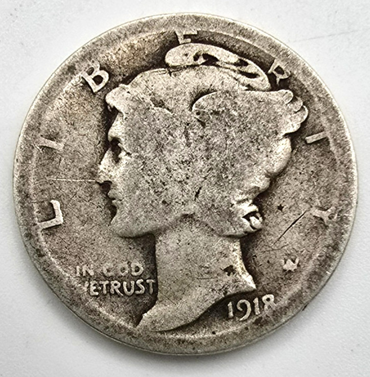 1918 S Mercury Dime Semi Key AG/G As Shown 90% Silver Type Coin Free Ship!