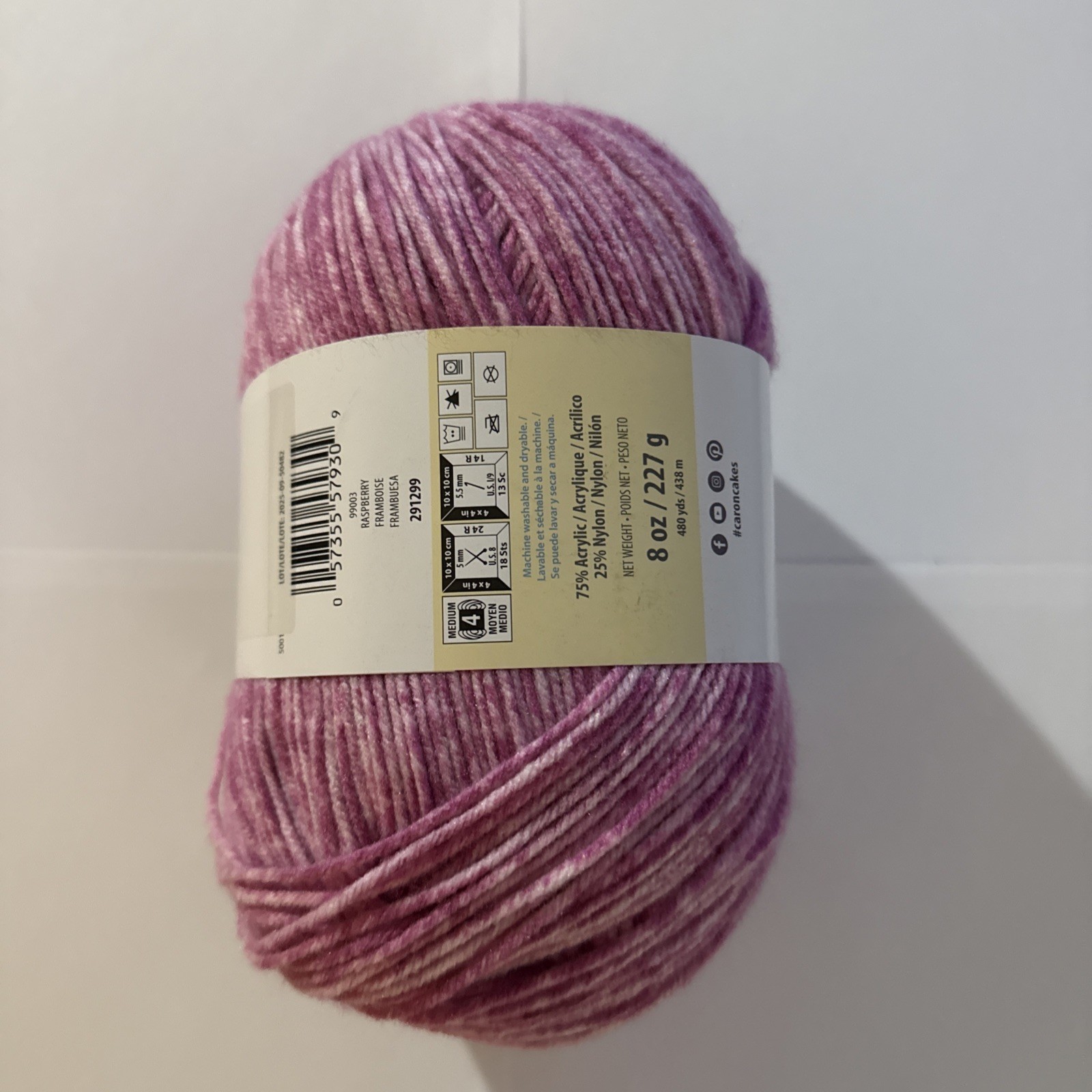 Caron Sweetie Cakes Raspberry 8oz