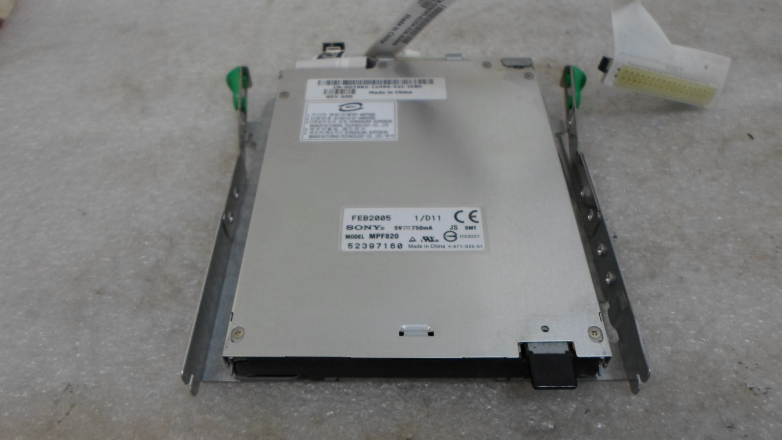 Dell Sony 0D7682 D7682 MPF820 Floppy Disk Drive w/ 04N093 Cable TESTED