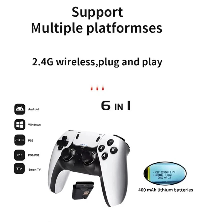 2.4G Wireless Video Game Controller for Smart TV PC PS2 PS3 PS4 Android Phone