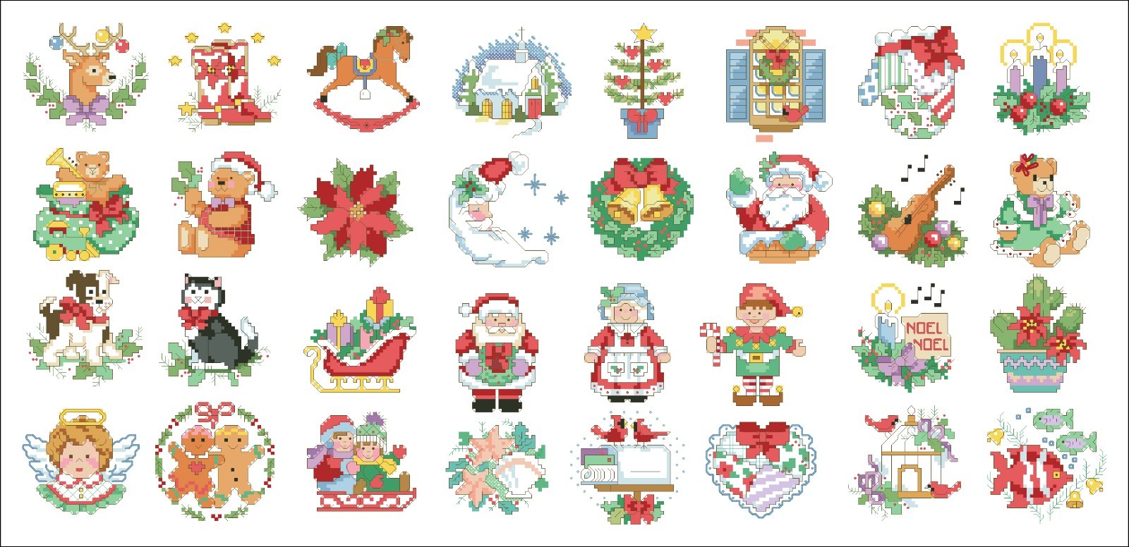 Cross Stitch Pattern Christmas Ornaments Noel Christmas Tree Decor