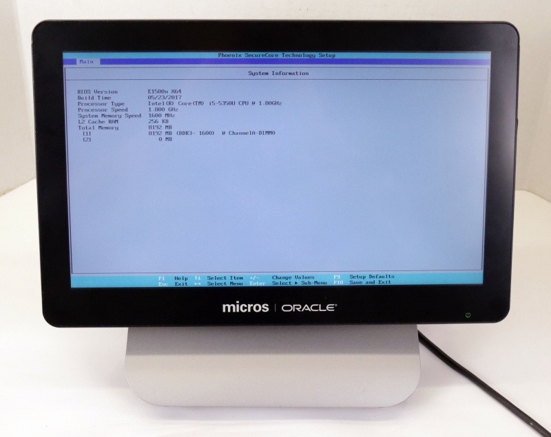 Oracle Micros Workstation 6 I5-5350U 15.6" 1.80GHz 8GB 7321804(650) PoS Terminal