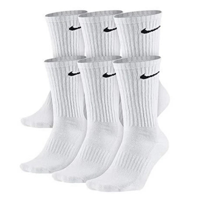 Nike everyday plus Dri-Fit Socks - 6 Pair- White - Mens Medium Womens Large newq