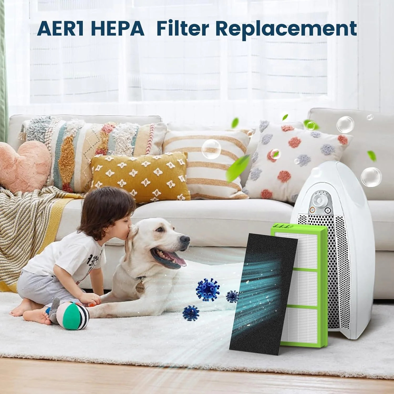 4 True HEPA + 8 Pre-Filter Aer1 Filter Replacement Compatible With