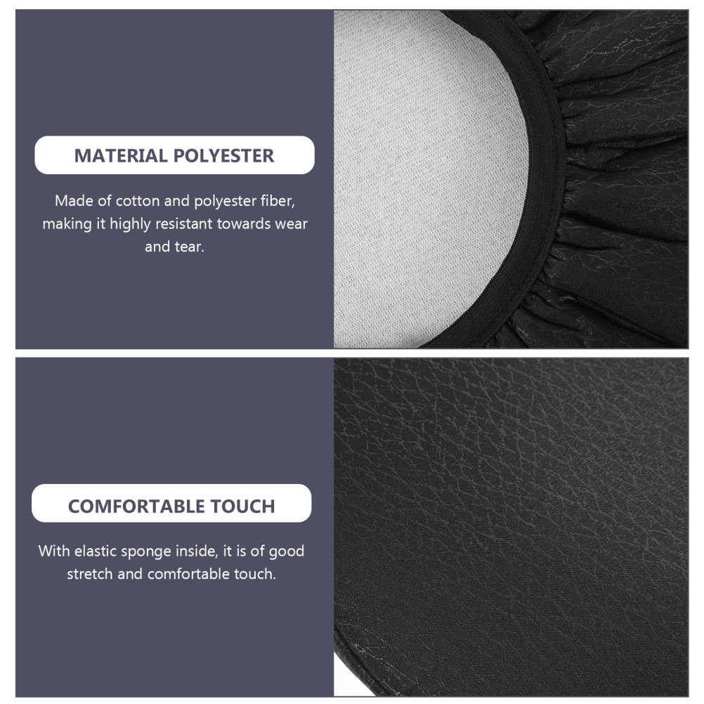 Round Stool Cushion Cover Black Slip Resistant Elastic Protector