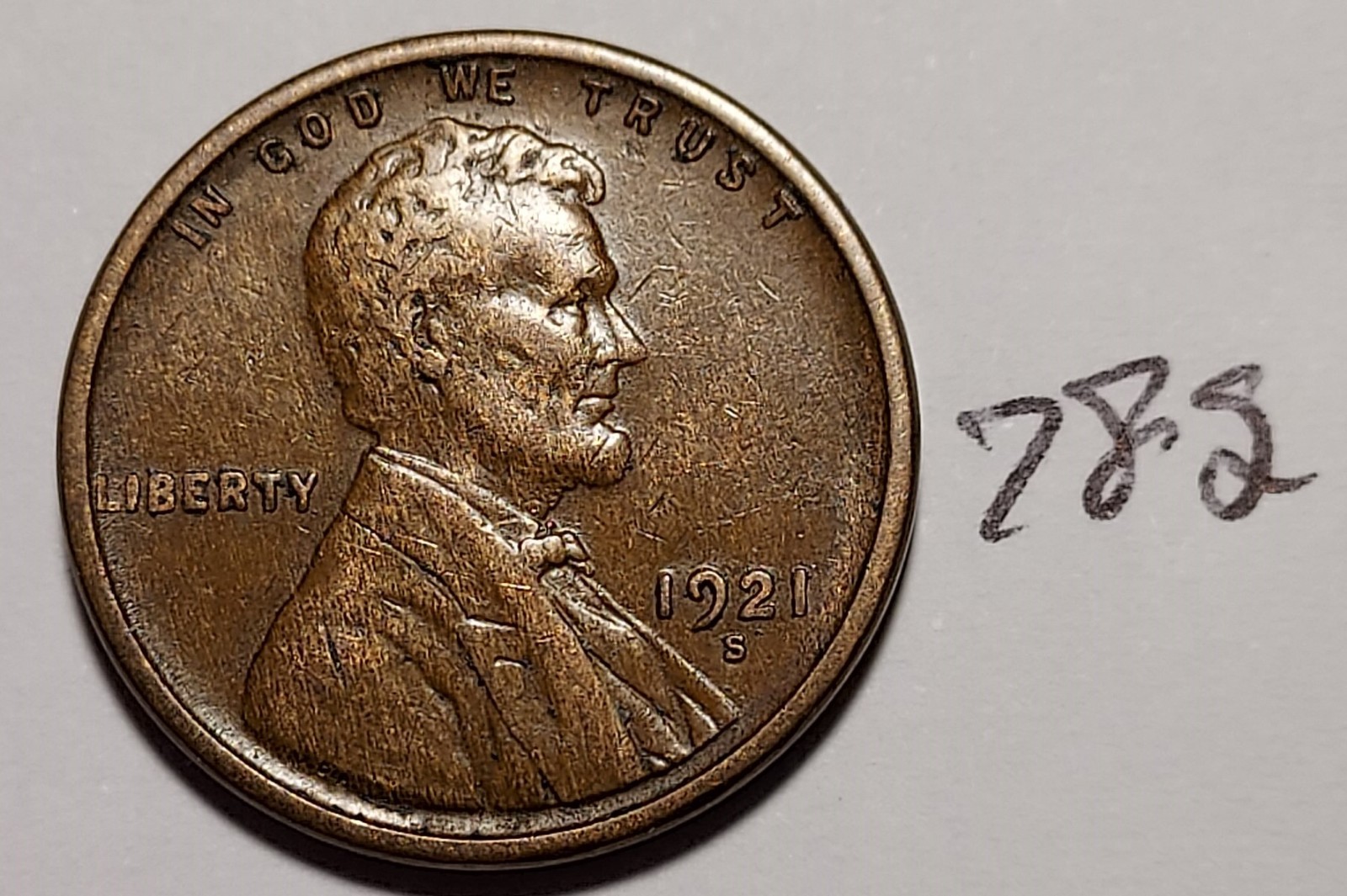 1921-S Lincoln Wheat Cent   FINE - VERY FINE#782